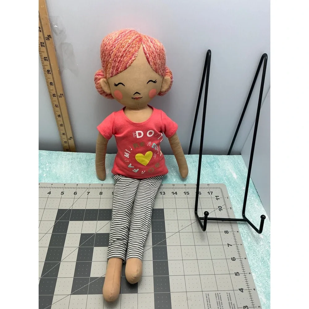 Pillowfort The Composer Doll Pink Yarn Hair Plush Decorative Pillow 21.5 inch